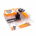 Clear Drawer Organiser Set - 21 pcs, by Stackzy