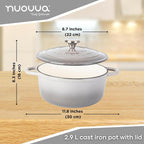 Enamelled Cast Iron Casserole Pot - 22cm - 2.9L (Multiple Colours)