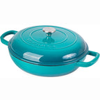 Shallow Cast Iron Dutch Oven Casserole Pot (Multiple Colours & Sizes) by Nuovva