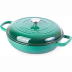 Shallow Cast Iron Dutch Oven Casserole Pot (Multiple Colours & Sizes) by Nuovva