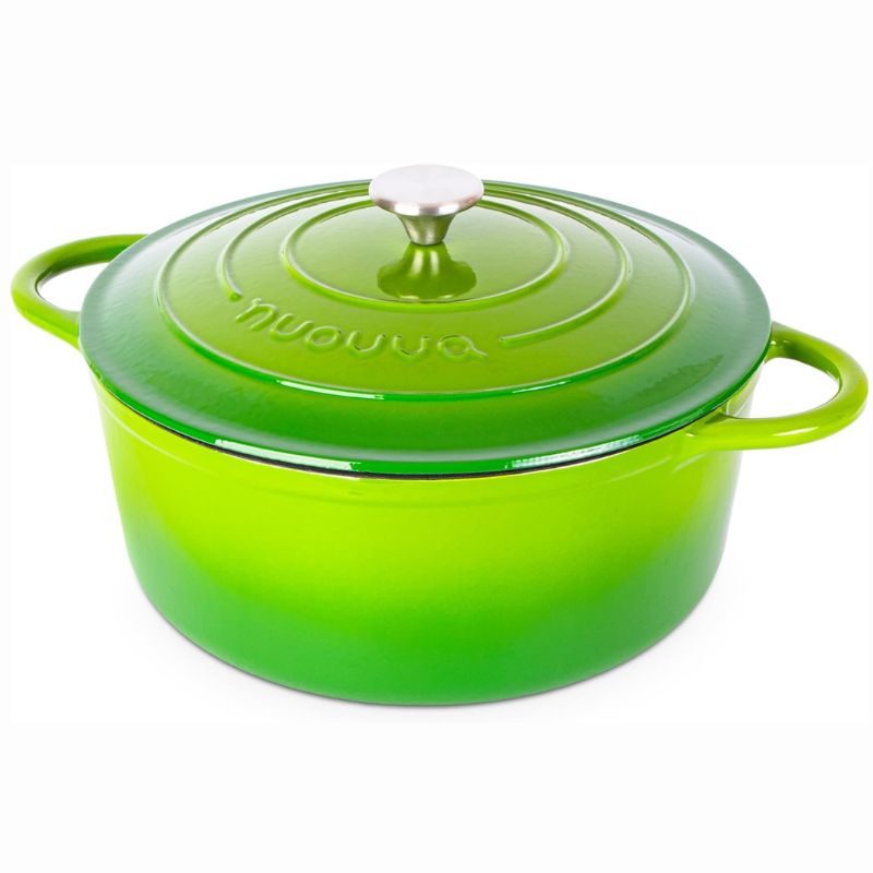 Light Green Enamelled Cast Iron Dutch Oven, Casserole Pot - 30cm - 6.9L