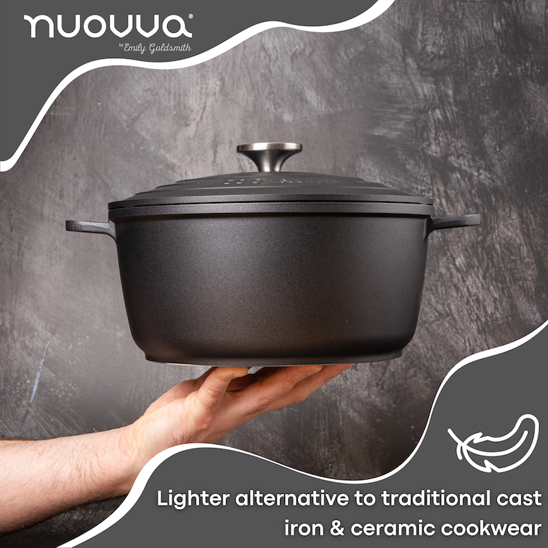 Aluminium Casserole Pot with Lid - 4L - 24cm, (Multiple Colours) by Nuovva