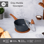 Marble Granite Non-Stick Saucepan with Lid - 18cm, by Nuovva