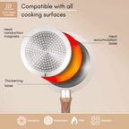 Cream Induction Non-Stick Frying Pan - 20cm, by Nuovva