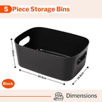 5-Piece Storage Basket Set with Handles (multiple colors)  by Stackzy