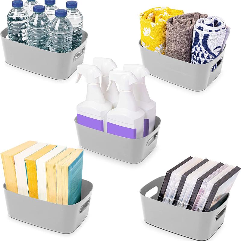 5-Piece Storage Basket Set with Handles (multiple colors)  by Stackzy