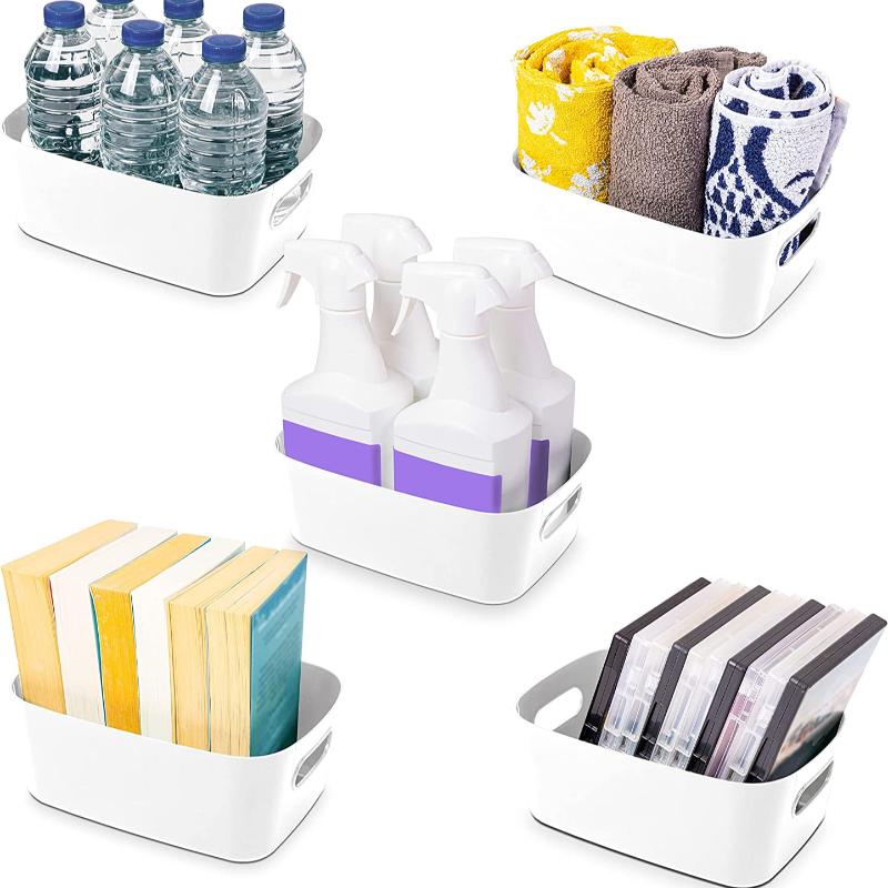 5-Piece Storage Basket Set with Handles (multiple colors)  by Stackzy