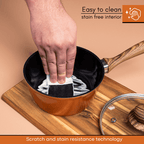 Copper Non-Stick Saucepan with Lid -16cm, by Nuovva