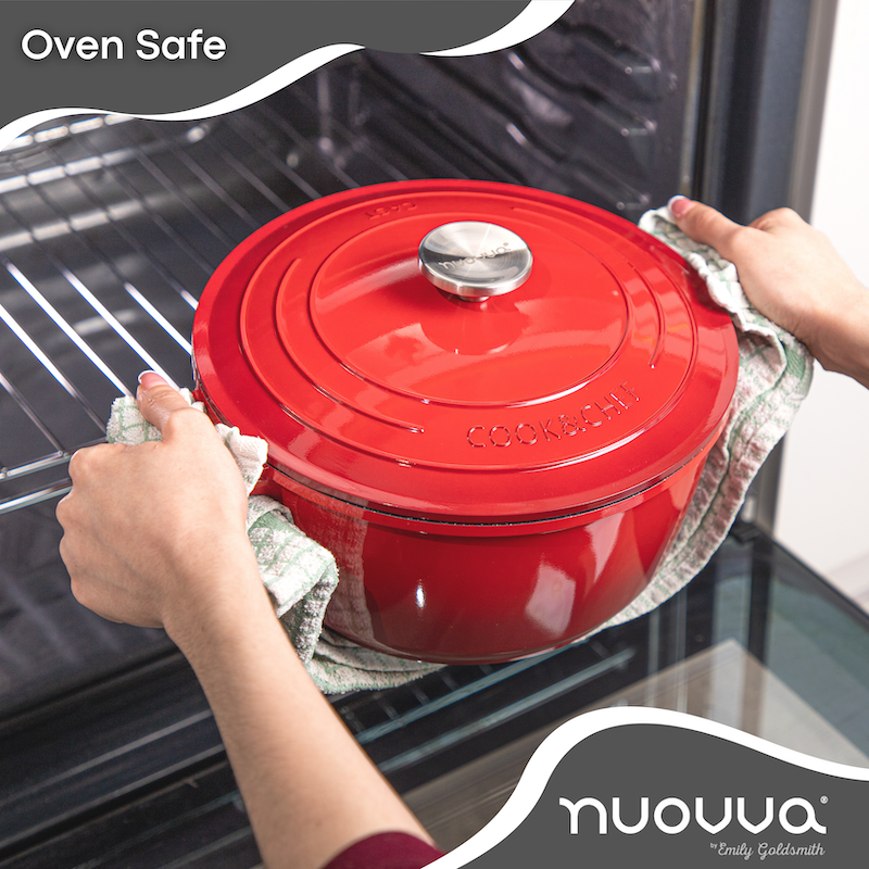Aluminium Casserole Pot with Lid - 4L - 24cm, (Multiple Colours) by Nuovva