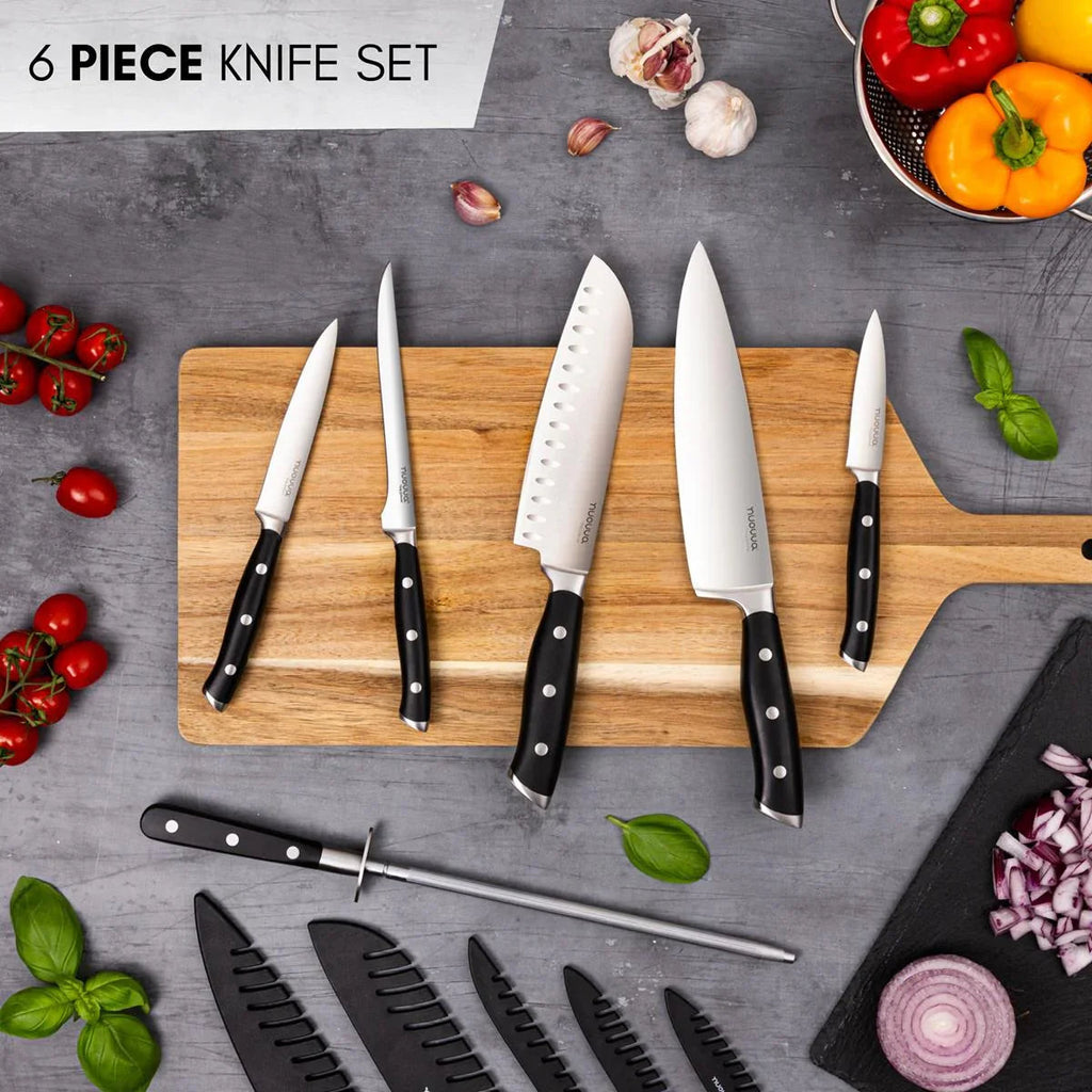 High Carbon Stainless Steel Kitchen Knife Set with Sharpener