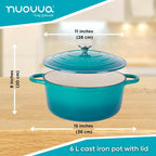 Enamelled Cast Iron Dutch Oven Casserole Pot (Multiple Colours & Sizes)