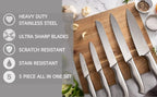 Stainless Steel Knife Set with Hardwood Block (Multiple Quantities: 5pcs, 14pcs), by Nuovva