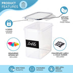 Airtight Kitchen Food Storage Containers, Multiple Sizes - Set of 8 by Nuovva