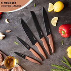Copper Granite Non-Stick Kitchen Knife Set 5pcs, by Nuovva