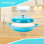 Shallow Cast Iron Dutch Oven Casserole Pot (Multiple Colours & Sizes) by Nuovva