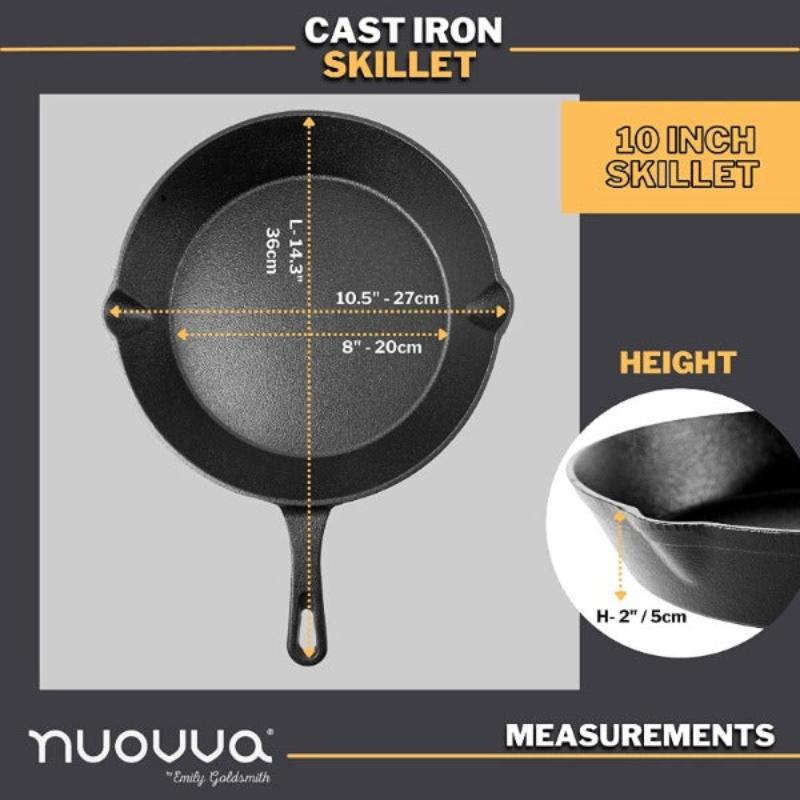 Pre-Seasoned Cast Iron Skillet - 8, 10, 12 inch (Multiple Sizes Available)