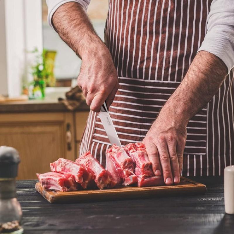 Stainless Steel Kitchen Knife Set with Rotating Block 7-Piece Set, by Nuovva