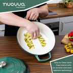 Shallow Cast Iron Dutch Oven Casserole Pot (Multiple Colours & Sizes) by Nuovva
