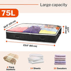 Underbed Storage Bags/Organiser | 75L [Multiple Colours], [3 Pcs, 5Pcs]