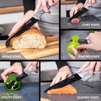 Granite Non-Stick Kitchen Knife Set 5pcs - Multiple Colours, by Nuovva