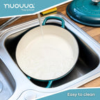 Shallow Cast Iron Dutch Oven Casserole Pot (Multiple Colours & Sizes) by Nuovva