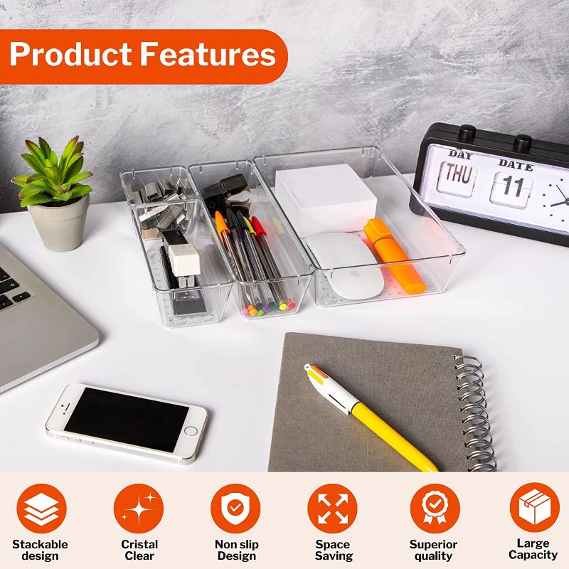 Clear Drawer Organiser Set - 12 pcs, by Stackzy