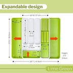 Lime Green Expandable Cutlery Drawer Organiser Divider, by Nuovva