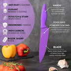 Granite Non-Stick Kitchen Knife Set 5pcs - Multiple Colours, by Nuovva