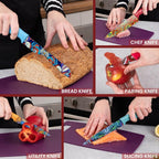 Paisley Pattern Granite Non-Stick Kitchen Knife Set 5pcs, by Nuovva