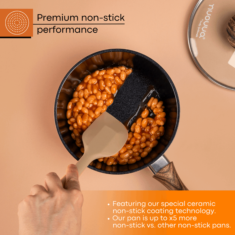 Copper Non-Stick Saucepan with Lid -16cm, by Nuovva