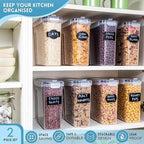 Airtight BPA-Free Cereal Food Storage Containers 2.5L - 2Pcs, by Nuovva