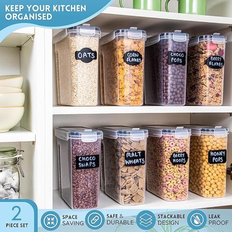 Airtight BPA-Free Cereal Food Storage Containers – 2.5L (Sets of 2,3,4,6 & 8) by Nuovva