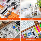 Clear Drawer Organiser Set - 21 pcs, by Stackzy
