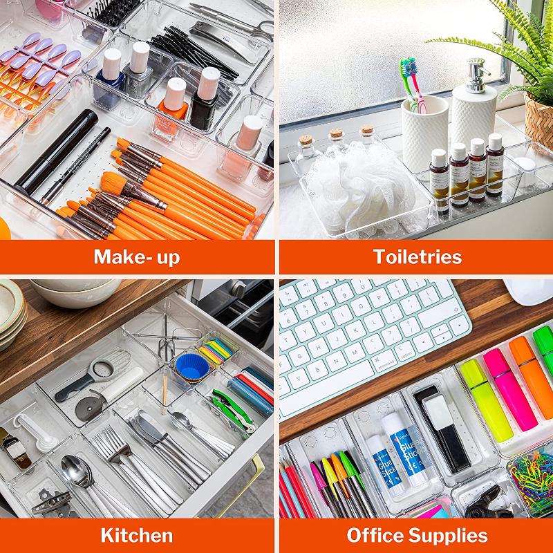 Clear Drawer Organiser Set - 12 pcs, by Stackzy