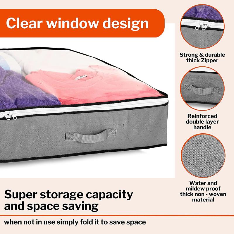 Underbed Storage Bags/Organiser | 75L [Multiple Colours], [3 Pcs, 5Pcs]