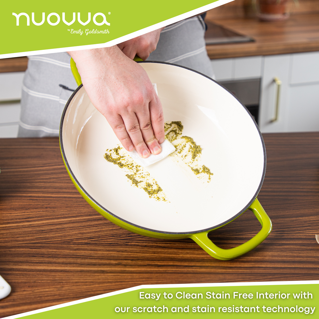 Shallow Cast Iron Dutch Oven Casserole Pot (Multiple Colours & Sizes) by Nuovva