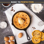 Pre-Seasoned Cast Iron Skillet - 8, 10, 12 inch (Multiple Sizes Available)