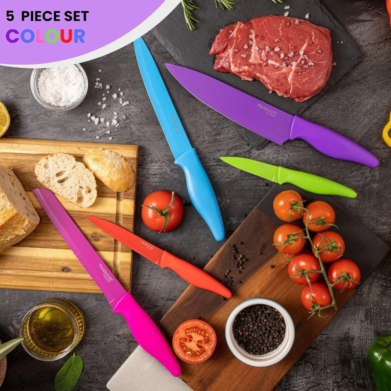 Multicolour Granite Non-Stick Kitchen Knife Set 5pcs, by Nuovva