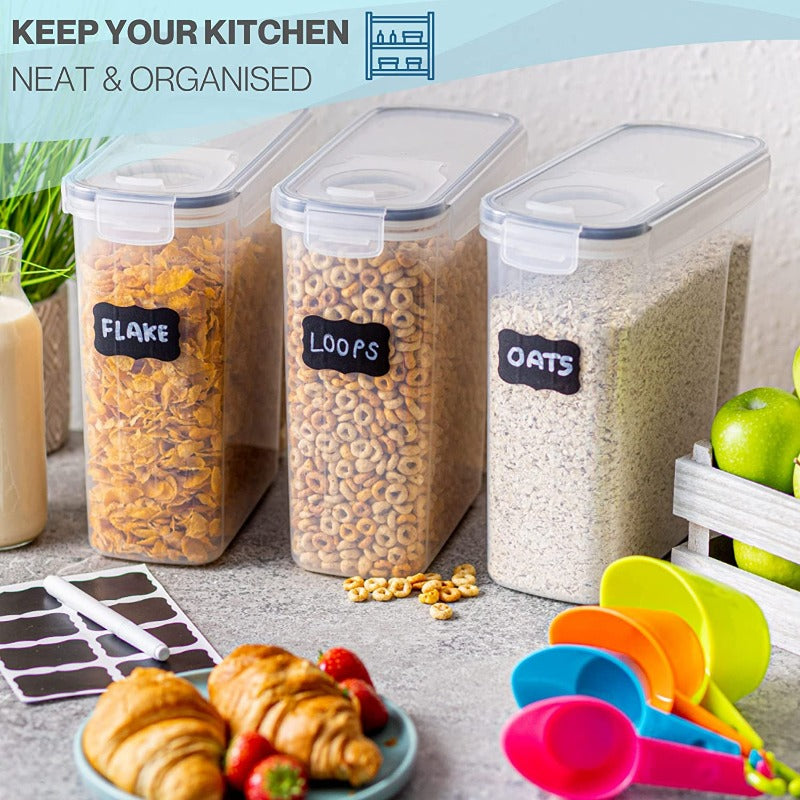 Cereal Storage Containers For Pantries Airtight BPA-Free 4L - 2pcs, by Nuovva