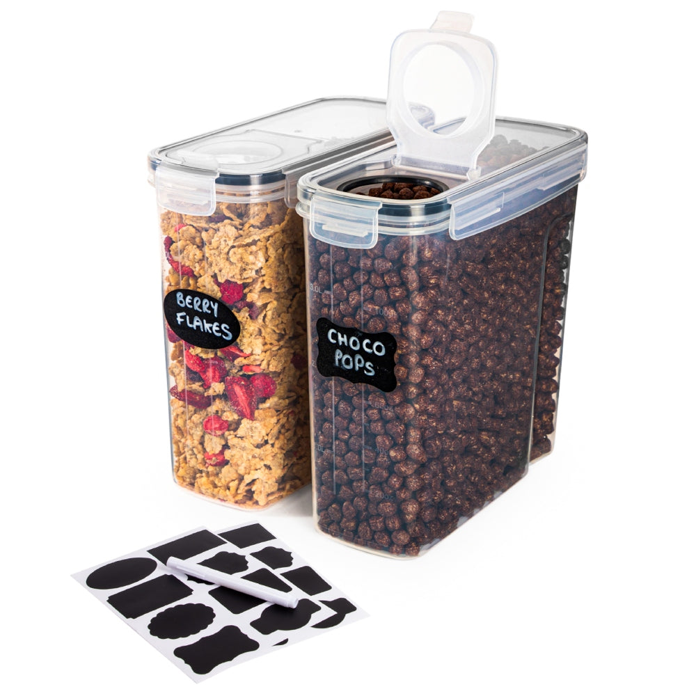 Cereal Storage Containers For Pantries Airtight BPA-Free 4L - 2pcs, by Nuovva