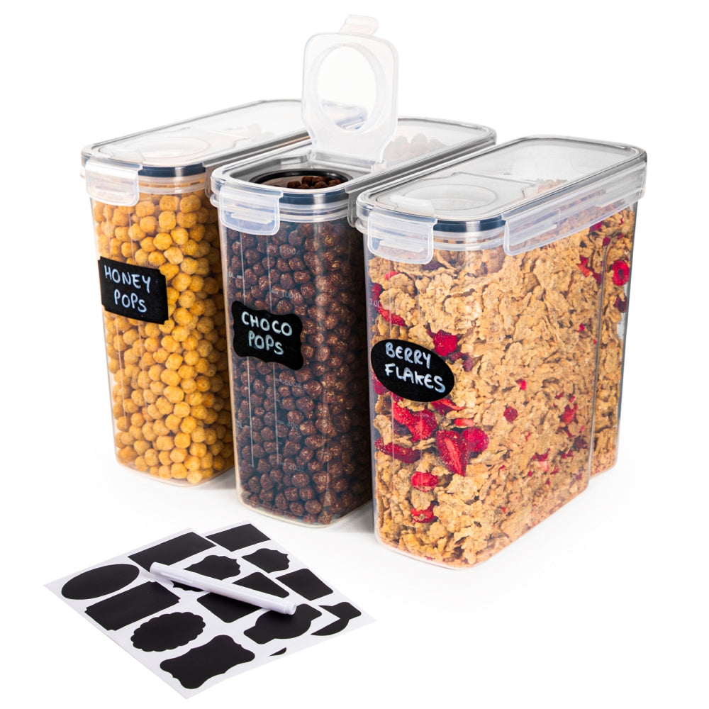 Cereal Storage Containers For Pantries Airtight BPA-Free 4L - 3pcs, by Nuovva