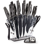 Professional Kitchen Knife Set with Acrylic Block - 17 Pieces (Multiple Colours), by Nuovva