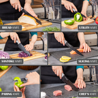 Professional Kitchen Knife Set with Acrylic Block - 17 Pieces (Multiple Colours), by Nuovva