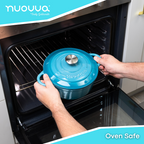 Light Blue Cast Iron Dutch Oven with Lid, Casserole Pot - 24cm -4.7L