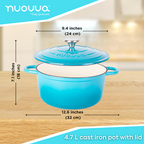 Enamelled Cast Iron Dutch Oven Casserole Pot (Multiple Colours & Sizes)