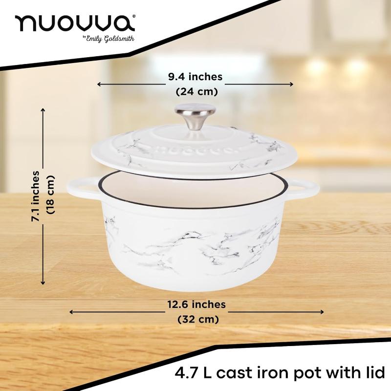 Enamelled Cast Iron Dutch Oven Casserole Pot (Multiple Colours & Sizes)