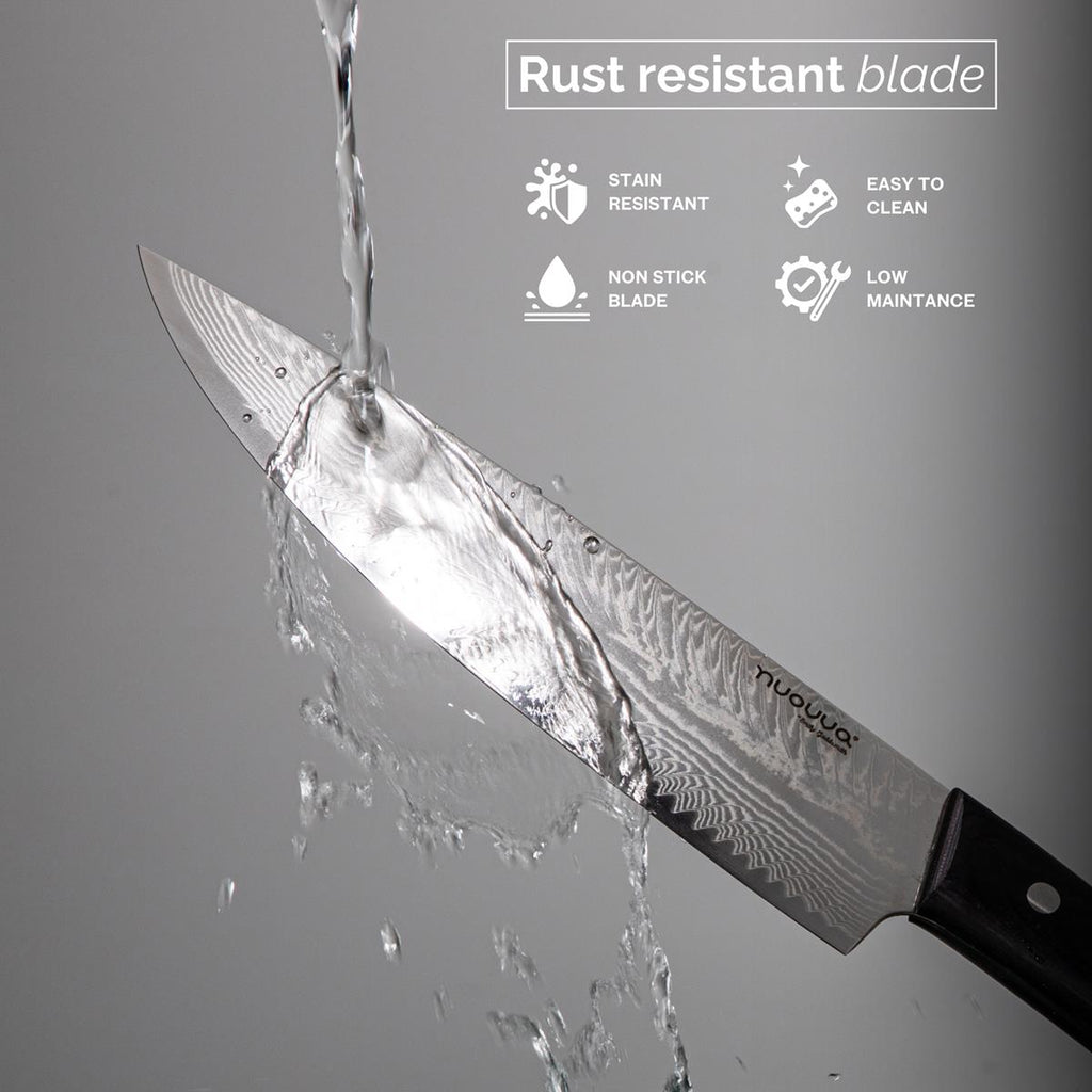 Damascus Chef’s Knife – 67-Layer Steel, Rosewood Handle – 8 inch by Nuovva