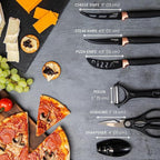 Professional Kitchen Knife Set with Acrylic Block - 17 Pieces (Multiple Colours), by Nuovva