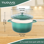 Enamelled Cast Iron Dutch Oven Casserole Pot (Multiple Colours & Sizes)