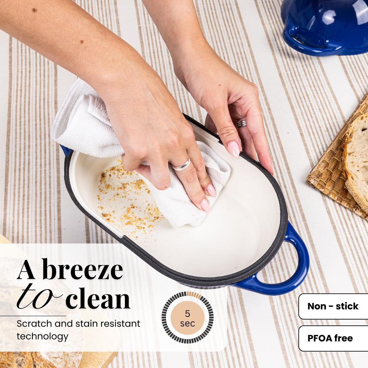 Enamelled Cast Iron Bread Loaf Pot – 22.5 × 14cm, Dutch Oven (Multiple Colours), by Nuovva